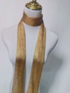 Gold Knit Lightweight Scarf for Women